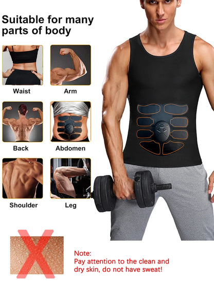 New EMS Muscel Stimulator Abdominal Arm Leg Neck Trainer Muscle Toner Body Training Slimming Massager Fitness Use With Battery Beauty World Shop