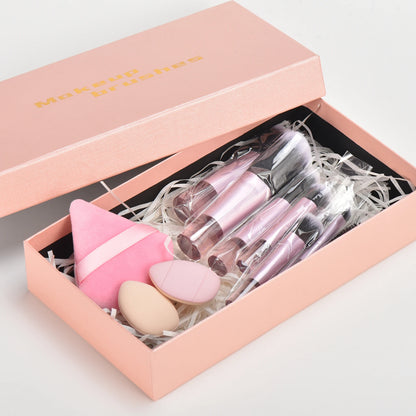 10 color Mini makeup brush Travel portable Makeup Tool Makeup Puff - Palm Brush Professional Makeup tool set Christmas gift Beauty World Shop