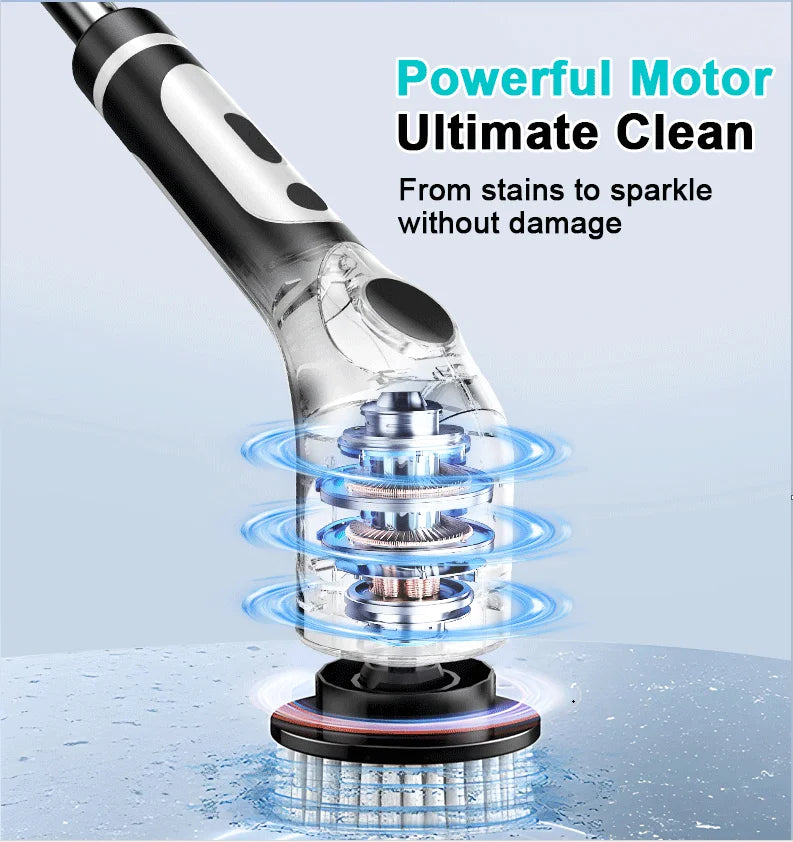 HOMEFISH Multifunctional Electric Cleaning Brush Voice Rechargeable Smart Rotary Cleaning Brush Kitchen Cleaning Brush Beauty World Shop