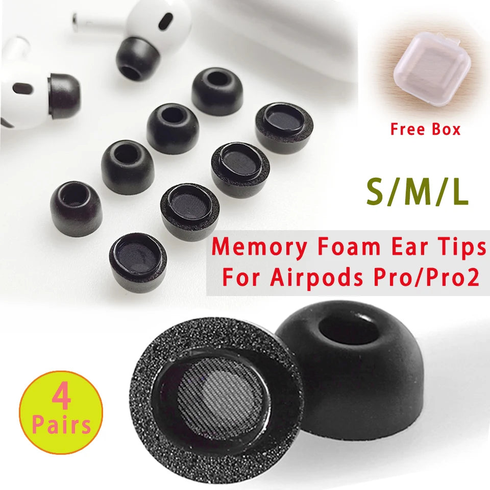 For Airpods Pro 2 Memory Foam Tips Eartips Cover S M L Size For Apple Air Pod Pods Pro 1 Ear Tips Anti Noise Ear Plugs Earbud