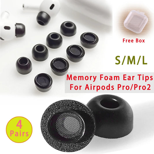 For Airpods Pro 2 Memory Foam Tips Eartips Cover S M L Size For Apple Air Pod Pods Pro 1 Ear Tips Anti Noise Ear Plugs Earbud