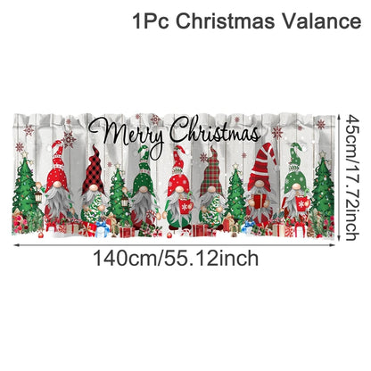 Christmas Short Curtains Valances Merry Christmas Decorations For Home 2025 Xmas Navidad Kitchen Bedroom Ornaments New Year 2026 Beauty World Shop