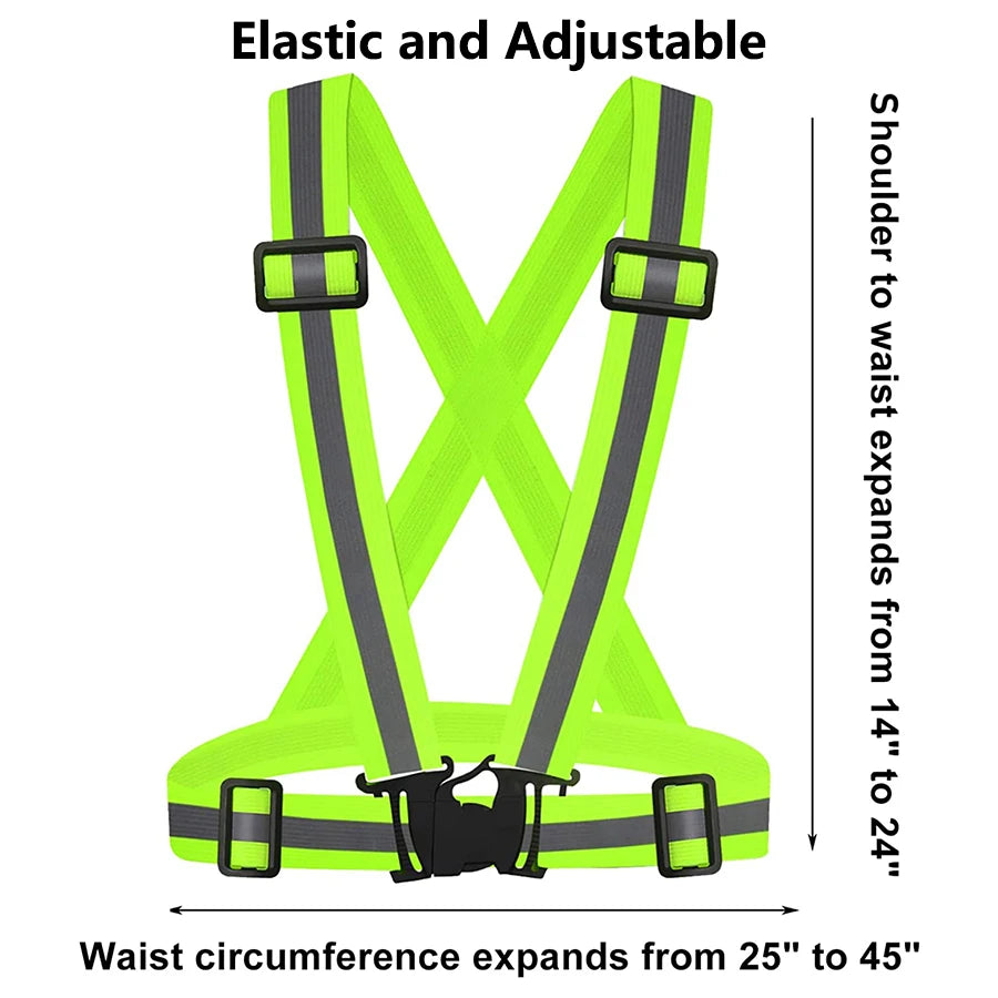 Outdoor Night Walking  Safety Vests Highlight Adjustable Lightweight Reflective Vest Biking Safety Straps Waterproof Running Gea Beauty World Shop