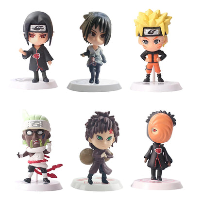 Hot 12pcs/set Anime Figure Naruto Shippuden Hinata Sasuke Itachi Kakashi Gaara Action Figure Q Version PVC Figures Toys Gift Beauty World Shop