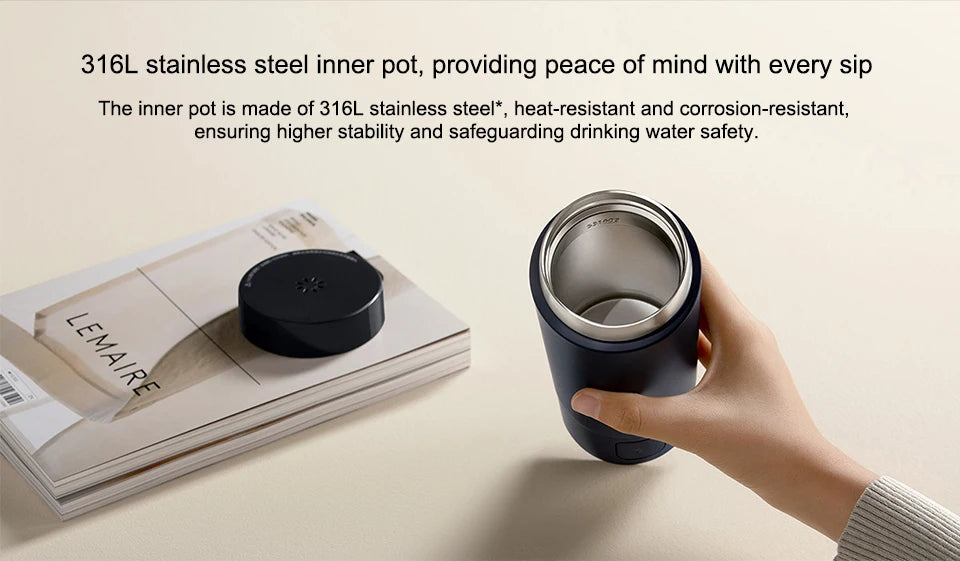 Original MIJIA Portable Electric Kettle 2 Thermos Cup Fast Water Boiler 350ml Smart Temperature Insulated Kettle Travel (CN) Beauty World Shop