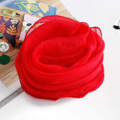 New 70X70cm Simulation Silk Scarves Women's Versatile Small Square Solid Chiffon Scarf Gauze Scarf Party Gift Beauty World Shop