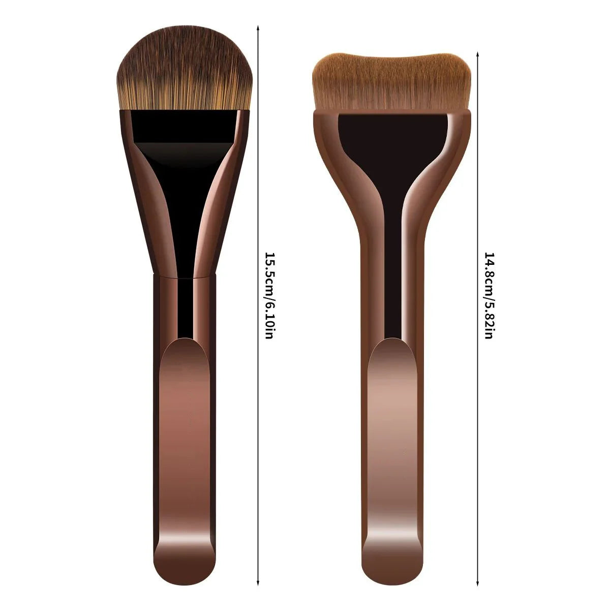 New 2Pcs Professional Foundation Makeup Brushes Soft Dense Hair for Blending Liquid, Cream Flawless Powder Makeup Beauty Tools Beauty World Shop
