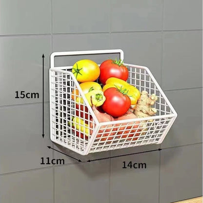 Wall Mounted Kitchen Storage Basket Durable Wire Storage Rack for Vegetables and Fruits Suitable for Home Organization Beauty World Shop