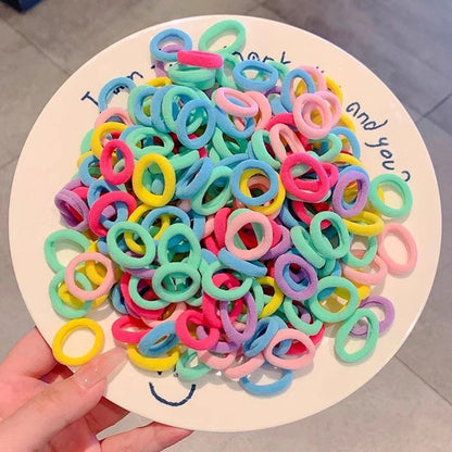 200PCS Women Girls Colorful Nylon Elastic Hair Bands Ponytail Hold Small Hair Tie Rubber Bands Scrunchie Hair Accessories Beauty World Shop
