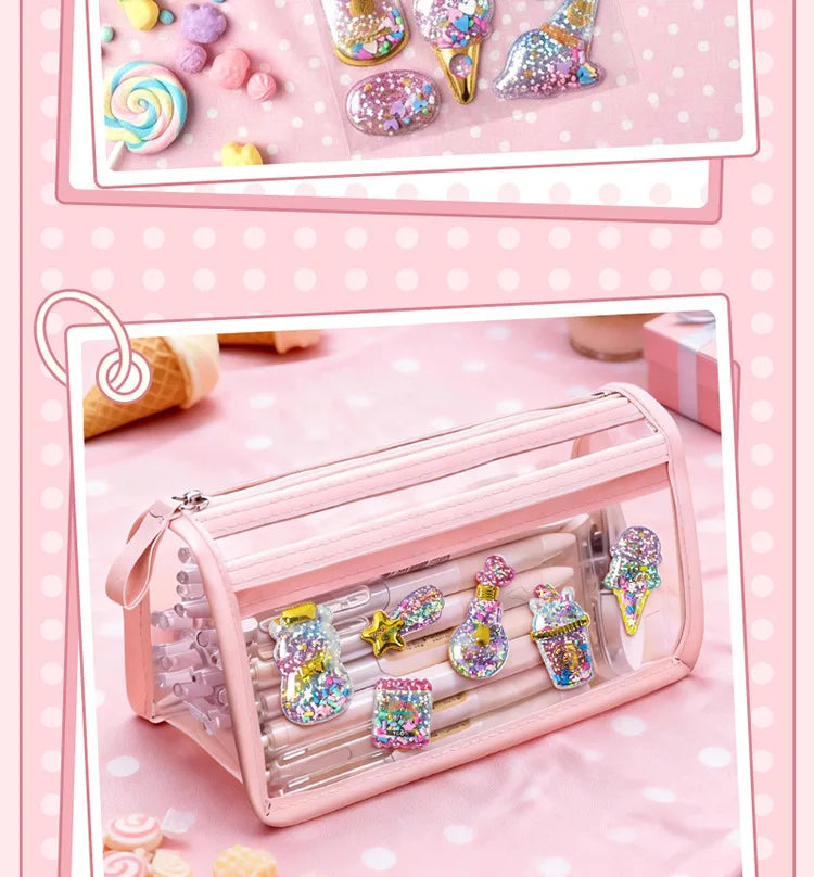Kawaii Capsule Sparkling 3D Stickers Scrapbooking Diy Journal Stationery Sticker Cute Deco Art School Supplies Beauty World Shop