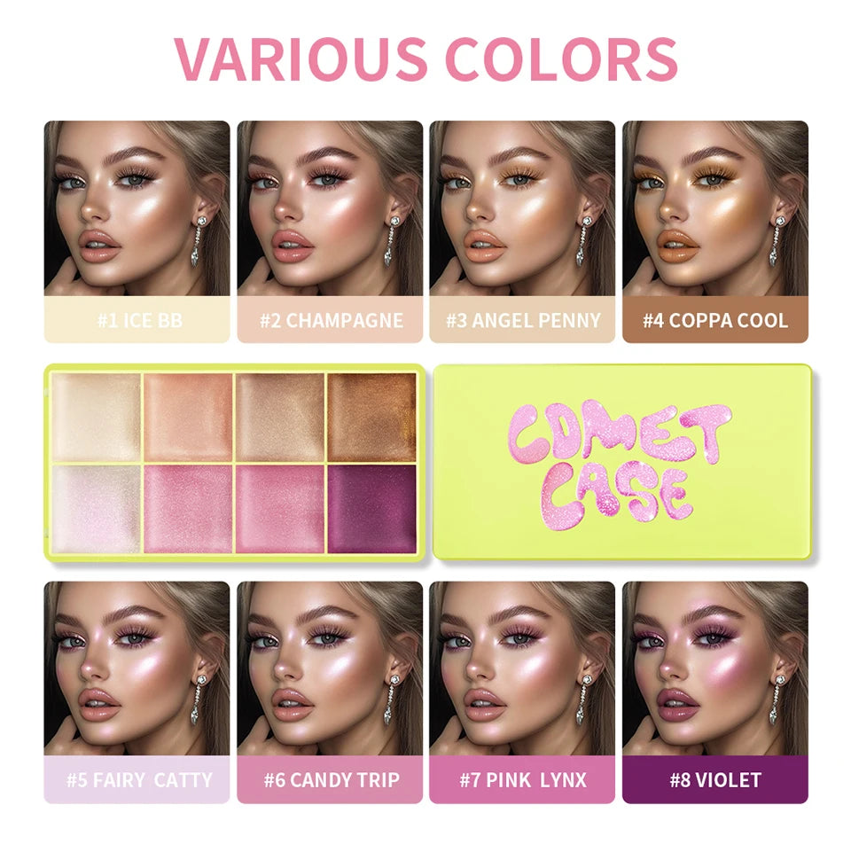 Curve Case Cream Eyebrow Cream Blush Highlighter Palette Matte Shimmer Finishes Shadow Tones Long-Lasting Cosmetics Beauty World Shop