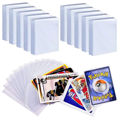 100 Pcs Transparent Playing Card Cover Clear Protector Sleeve Holder For Pokemon Board Game ID Trading Folder Photo Pouch Kit Beauty World Shop