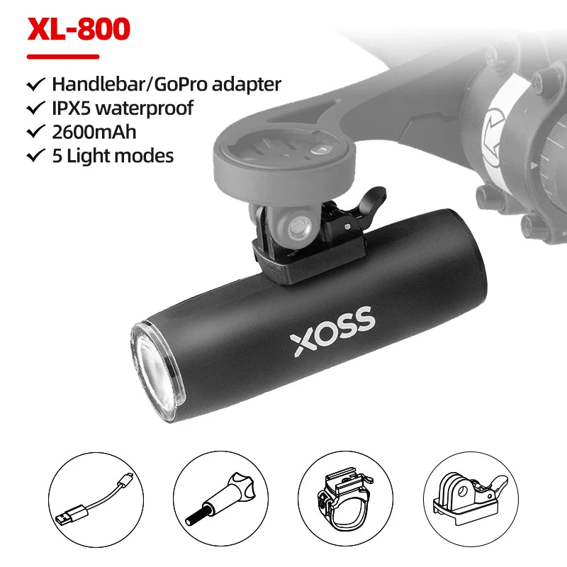 XOSS 200-3000 Lm Bike Light XL1200 Headlight Waterproof Rechargeable Front Lamp Bicycle Light Aluminum Ultralight Flashlight Beauty World Shop