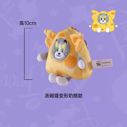 Cartoon Tom And Jerry Plush Key Ring Toy Anime Figure Cheese Tom Cat Jerry Mouse Pendant Stuffed Keychain Doll Toys For Kid Gift Beauty World Shop