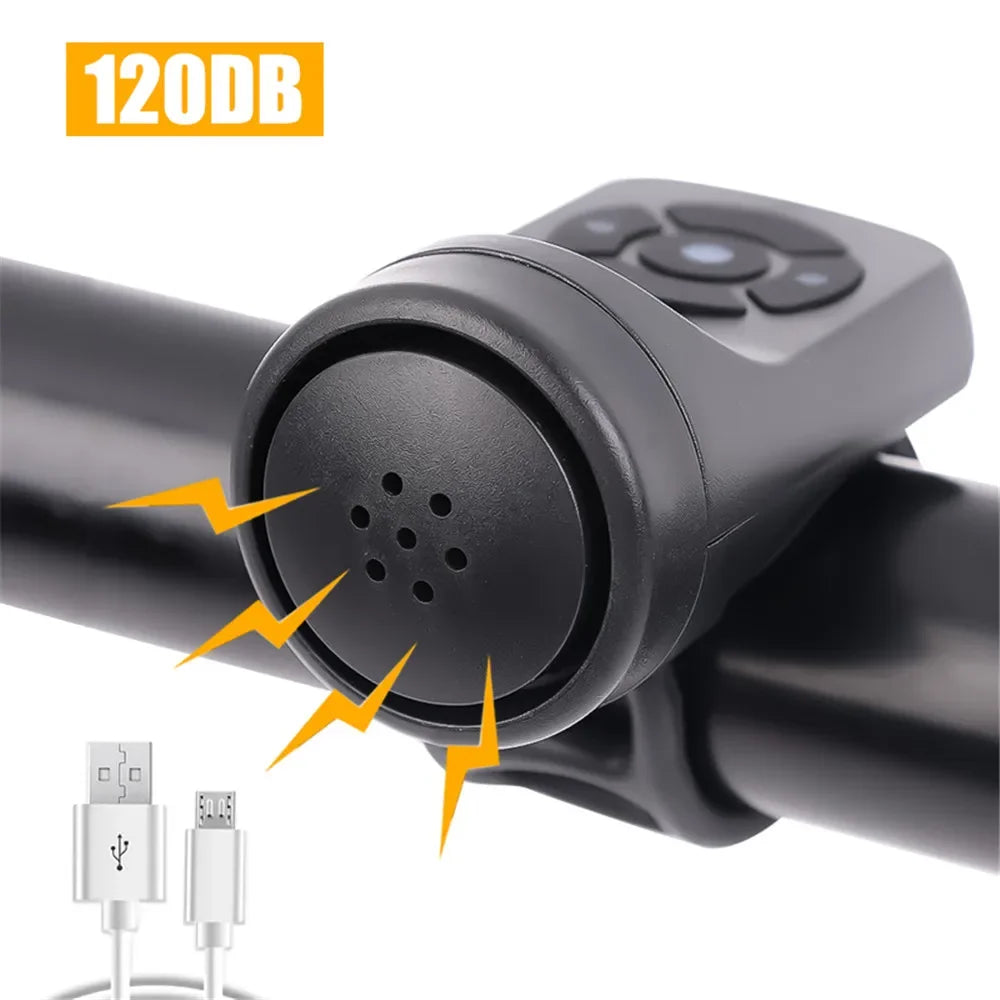 Bicycle Electric Bell Bike USB Charging Horn MTB Mountain Bike Warning Safety Ring Waterproof Bell Cycling Accessories Beauty World Shop
