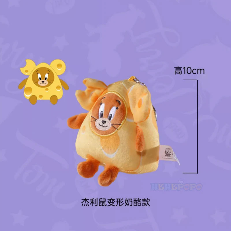 Cartoon Tom And Jerry Plush Key Ring Toy Anime Figure Cheese Tom Cat Jerry Mouse Pendant Stuffed Keychain Doll Toys For Kid Gift Beauty World Shop