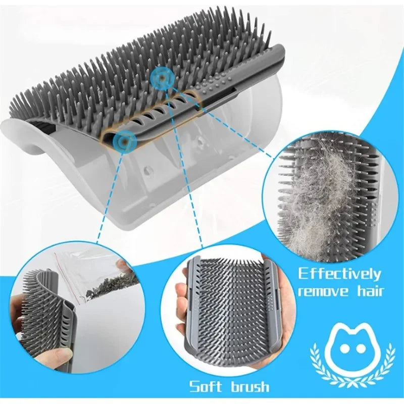 Cat Corner Brush Comb Massager for Cat Arch Plastic Scratcher Remove Hair Comb Grooming with Catnip Cat Self Cleaning Cat Supply Beauty World Shop