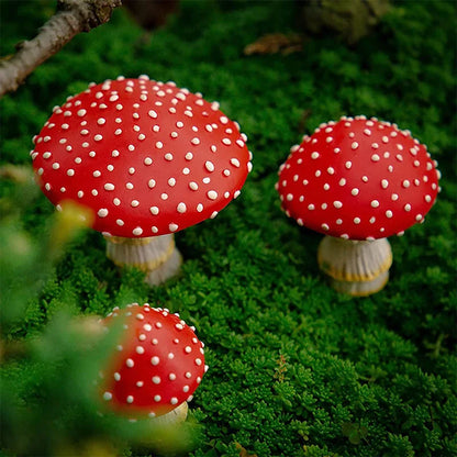 Mini Glow In The Dark Mini Mushroom Ornament Resin Crafts Fairy Garden Miniatures Terrarium Figurines Decor DIY Dollhouse Beauty World Shop