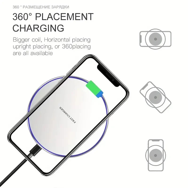 30W Wireless Charger For iPhone 15 14 13 12 X Pro Max Induction Fast Charging Pad Dock Station For Samsung S23 S22 Xiaomi Huawei Beauty World Shop