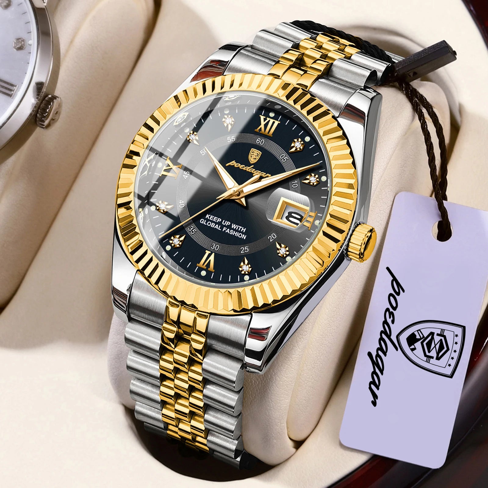 POEDAGAR Original Men Wristwatch Waterproof Luminous Date Business Man Clock Stainless Steel Quartz Military Men's Watches Reloj Beauty World Shop