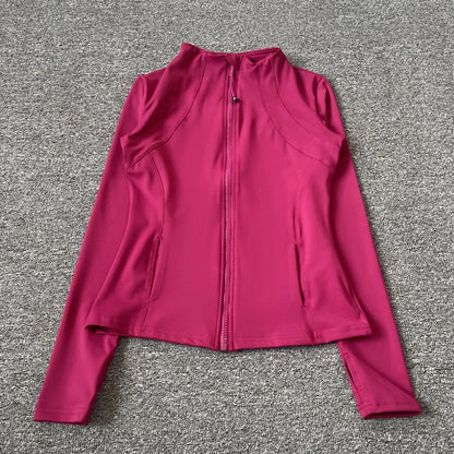 Quick Dry Stand Up Collar Fitness Jacket For Women Slim-Fit Zipper Yoga Wear Long Sleeve Breathable Running Sports Cycling Top Beauty World Shop
