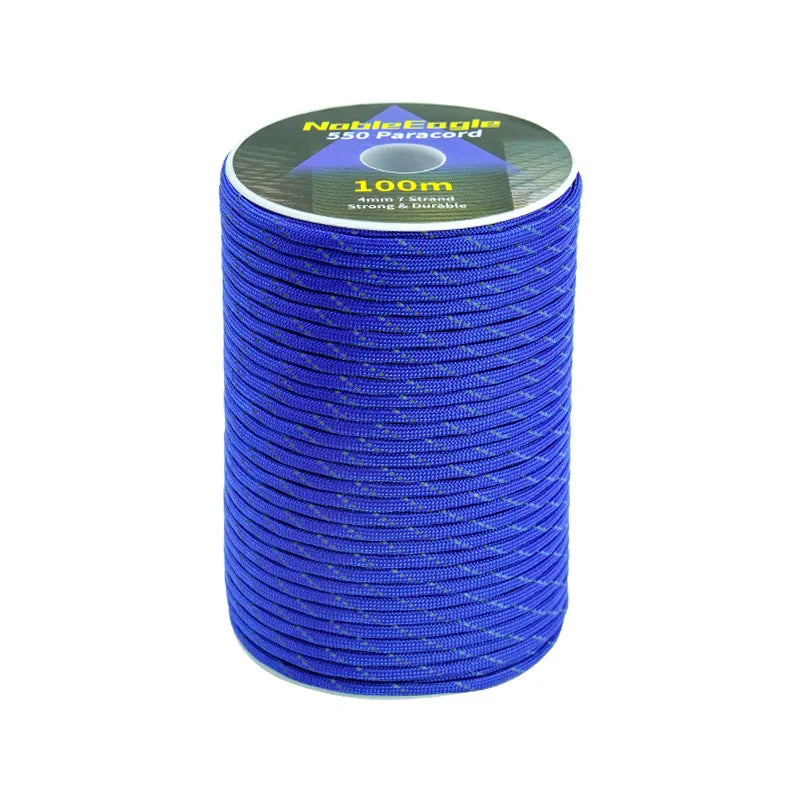 Reflective Paracord Military 7 Strand 4mm 550 Tactical Parachute Cord Camping Tent Lanyard DIY Bracelet Weaving Rope Beauty World Shop