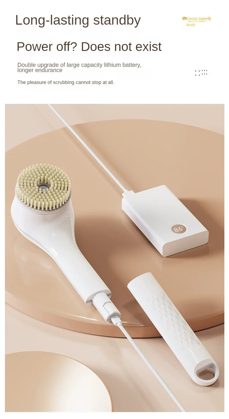 Electric Bath Brushes Bath and Body Works Silicone Body Scrubber Waterproof IPX7 Scrubber Brushes Back Long Handle Back Brushes