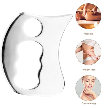 Stainless Steel Gua Sha Scraping Massage Tool IASTM Tool for Back, Legs, Arms Scraper, Anti-cellulite, Muscle Massage Relaxation Beauty World Shop