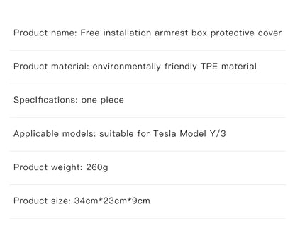 YZ For Tesla Model 3 Y Highland Juniper Car Center Console Armrest Pad Soft Case Central Armrest Box Cover 2026 Auto Accessories Beauty World Shop
