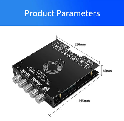 Bluetooth Digital Power Amplifier Board Module TDA7498E160W+160W+220W  High and Low Tone Subwoofer Amplifier AUX/USB ZK-HT21 Beauty World Shop