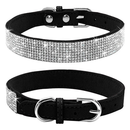 Dog Collar Crystal Glitter Rhinestone Pet Collars Zinc Alloy Buckle Collar For Small Medium Dogs Cats Chihuahua Pug Dog Collar Beauty World Shop