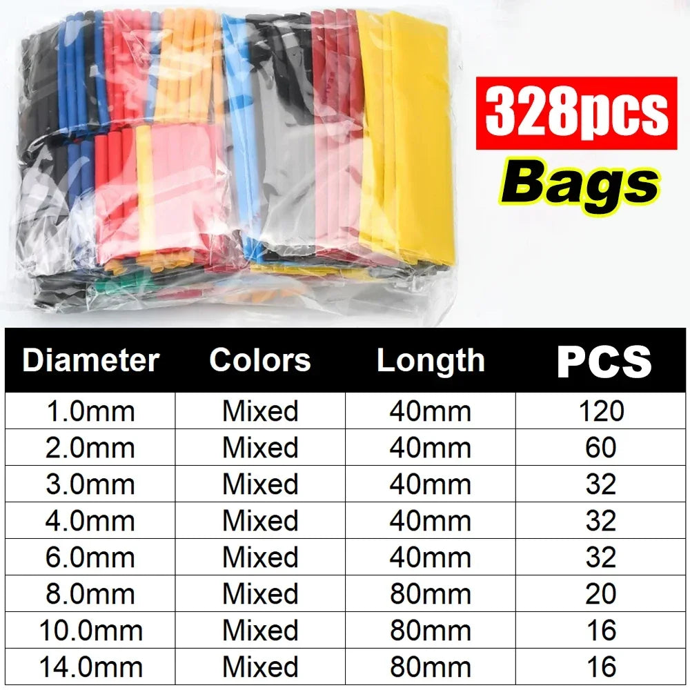 Heat Shrink Tube Kit Thermoresistant Tubing Heat Shrink Wire Wrapping Electrical Connection Cable Insulation Sleeved Protecter Beauty World Shop
