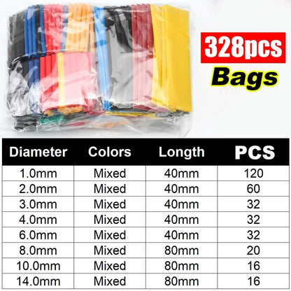 Heat Shrink Tube Kit Thermoresistant Tubing Heat Shrink Wire Wrapping Electrical Connection Cable Insulation Sleeved Protecter Beauty World Shop