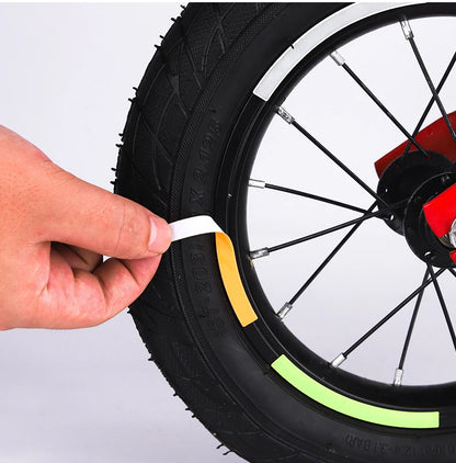Reflective Tire Sticker Safety Sticker Color Kids Balance Bike Reflective Sticker Wheel Decal Bike Accessories Beauty World Shop