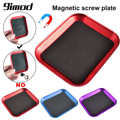 9IMOD RC Screw Tray with Magnetic Pad Aluminium Alloy Magnet Screws Disk Storage Plate for RC Airplane Car Boat Repair Tool Beauty Fashion