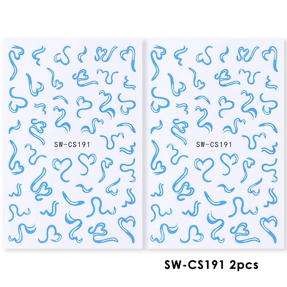 2pcs Sweet Element Nail Art Stickers Simple Flower Heart Cherry Strawberry Kawaii Decals Colorful Bow Butterfly Manicure Sliders Beauty World Shop