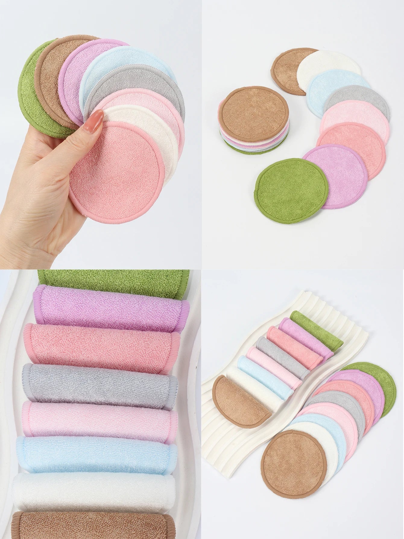 5/10/20 Pack Reusable Makeup Remover Pads Washable Face Cleansing Puff Cloth Clean Sponge Liquid Cream Tools Cosmetic Remover Beauty World Shop