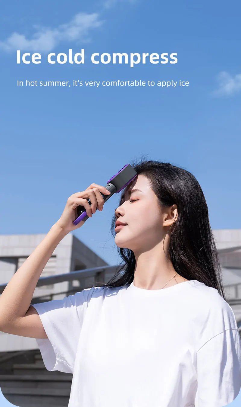 New Handheld Portable Fan 100 Wind Speeds Adjustable Refrigeration Mini Turbo Fan Long-lasting High Speed Cold Compress Fan