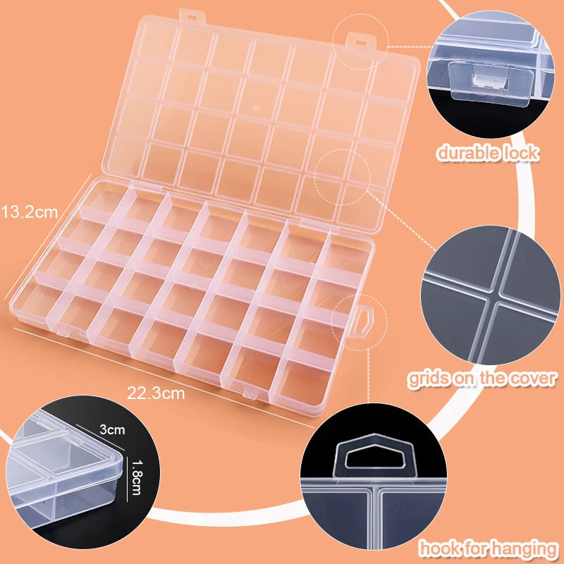 Transparent Storage Container Jewelry Box Clear Plastic Organizer Box Empty Earring Storage Organizer Display Case for Beads Beauty World Shop