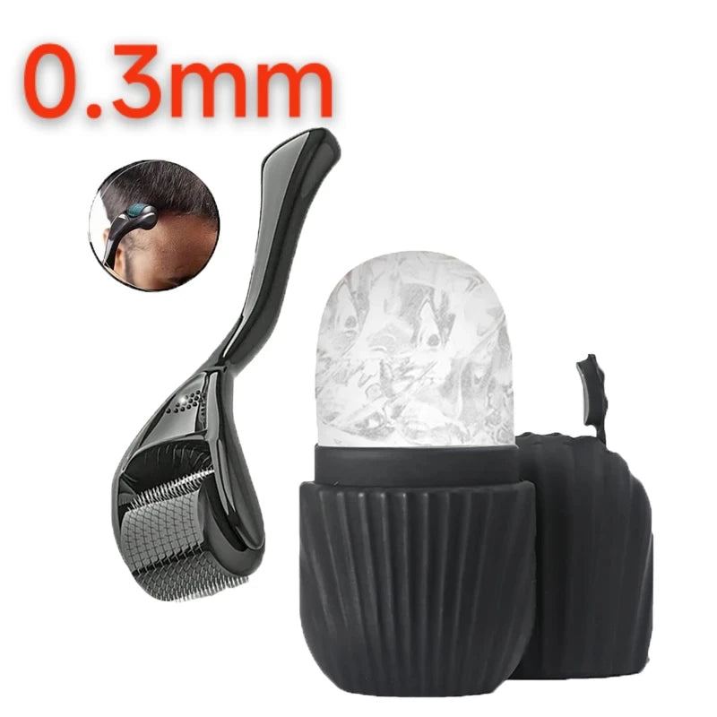 Ice Facial Roller Tool Skin Care Beauty Two-Piece Set Suitable For Skin Beard 0.2/0.25/0.3mm Needle Micro Facial Roller Tool Beauty World Shop