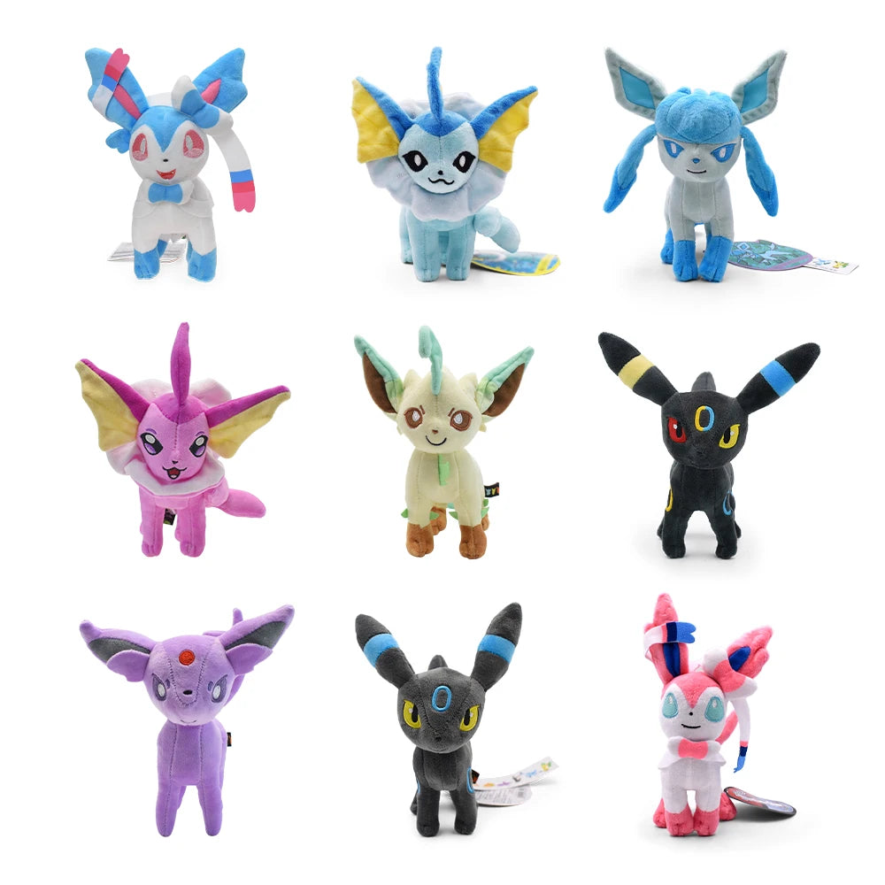 Leafeon Vaporeon Glaceon Sylveon Espeon Umbreon Vaporeon Sylveon Plush Toys Game for Collectible Gift,Soft Plushies Stuffed Beauty World Shop