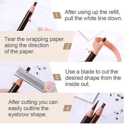 5pcs Professional Microblading Pencil Permanent Eyebrow Pencil Tattoo Waterproof Art Tint Makeup Eye Brow Pen Enhancers Cosmetic Beauty Trend Shop