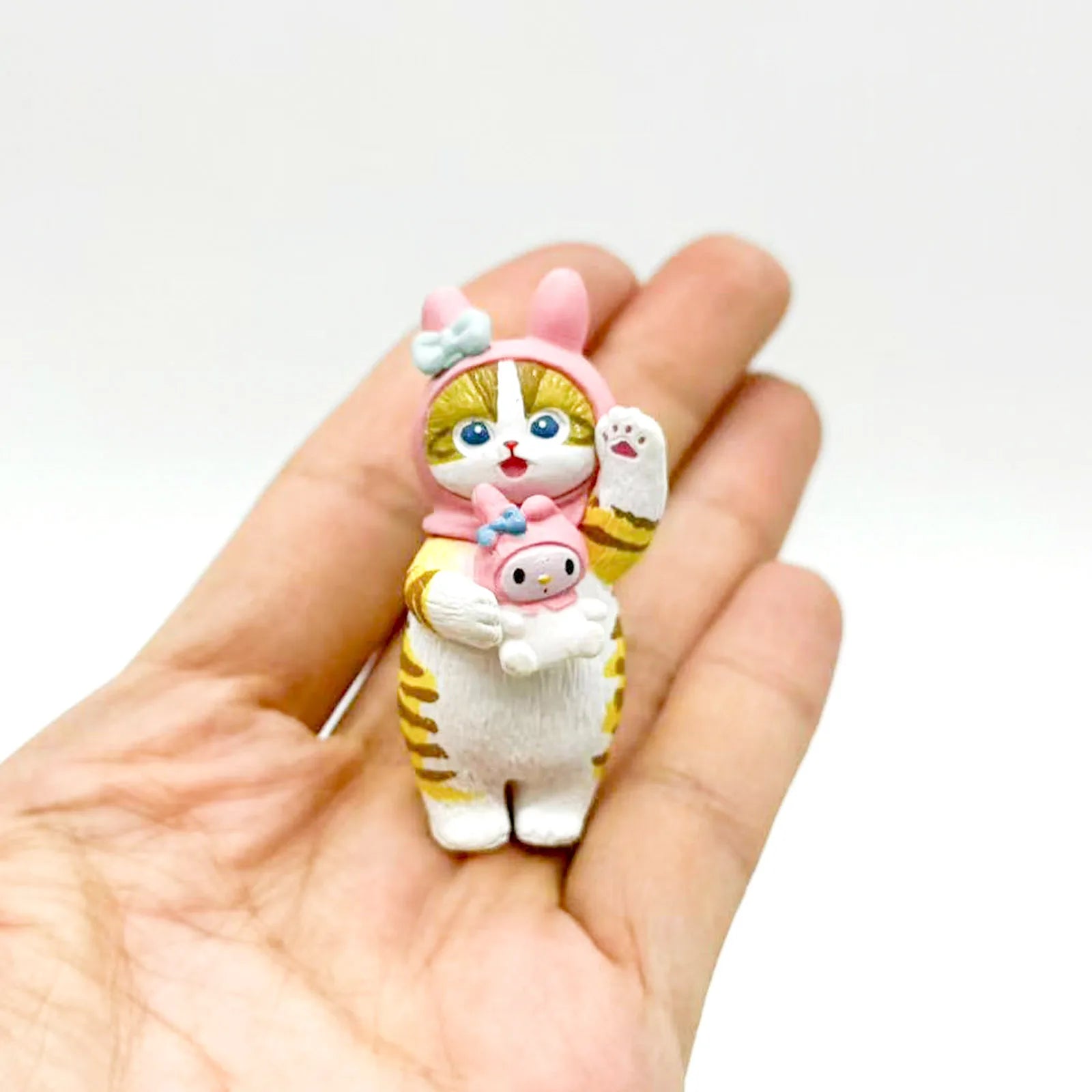 Mofusand Cats Wearing Sanrio Characters Clothes Holding Dolls Cute Figure Blind Box My Melody Kuromi Cinnomoroll Hello Kitty Beauty World Shop