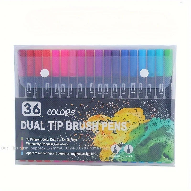 Vibrant Double-Ended Watercolor Markers – Art Set for Drawing & Crafts, Durable Plastic Bodies, Christmas Gift Beauty World Shop