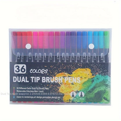 Vibrant Double-Ended Watercolor Markers – Art Set for Drawing & Crafts, Durable Plastic Bodies, Christmas Gift Beauty World Shop