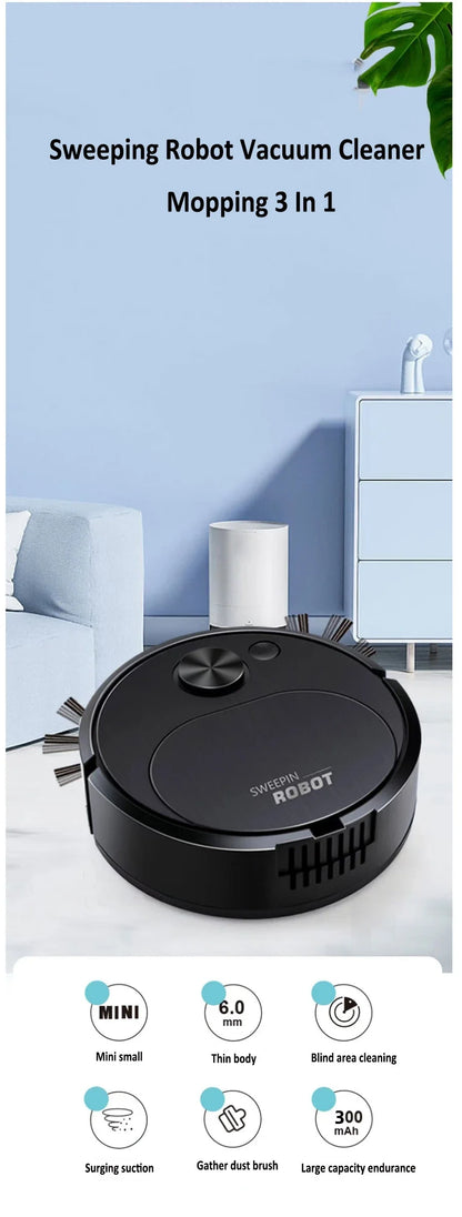 NEW USB Sweeping Robot Vacuum Cleaner Mopping 3 In 1 Smart Wireless 1500Pa Dragging Cleaning Sweep Floor for Home Office Beauty World Shop