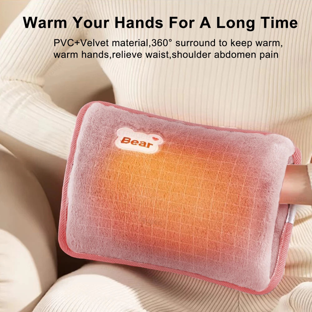 Electric Hot Water Bag Winter Portable Soft Electric Hand Warmer Rechargeable Reusable Explosion-Proof Warming Hand Pillow Beauty World Shop