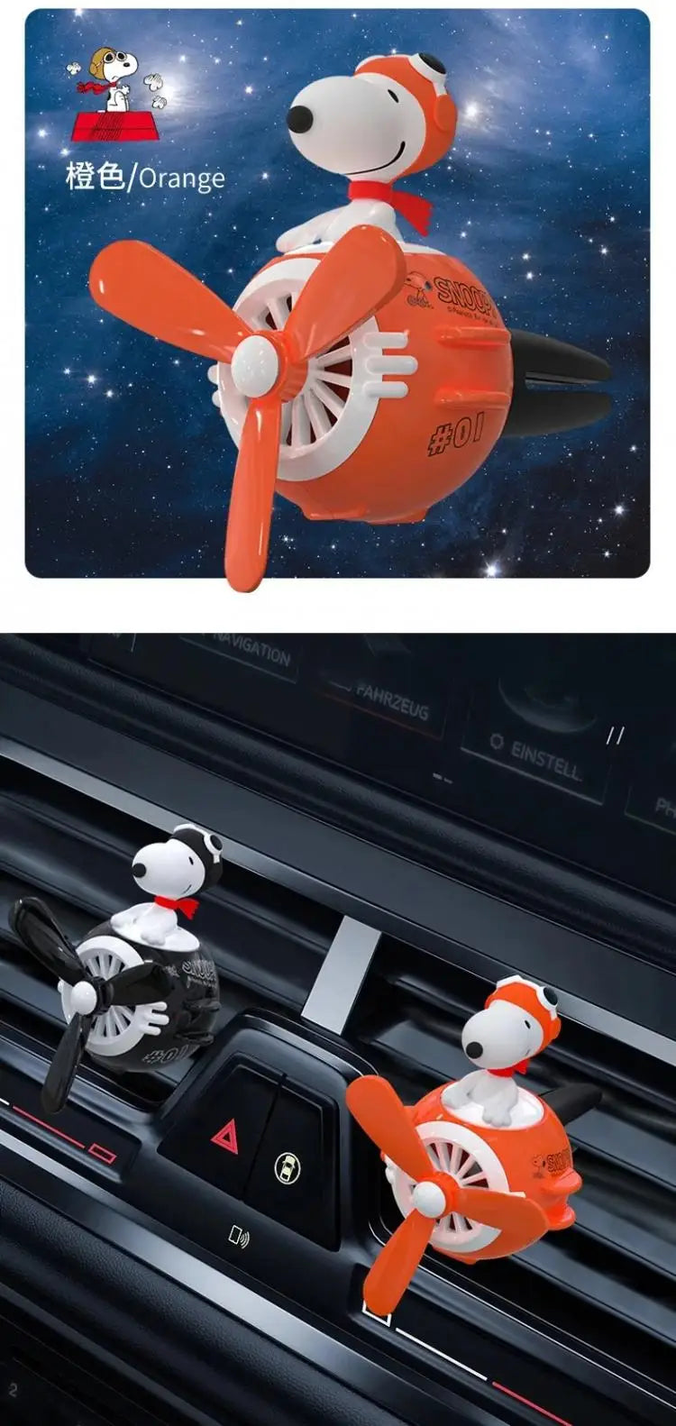 Snoopy Air Freshener Flying Propeller Pilot Series Car Accessories Anime Figures Aromatherapy Fragrance Diffuser Car Decor Gifts Beauty World Shop
