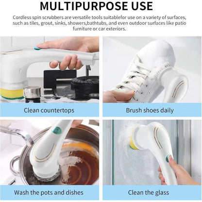 Usb Rechargeable Kitchen Dishwashing Brush Sink Cleaner Bathroom Bathtub Clean Brush Spin Scrubber Electric Cleaning Brush Beauty World Shop