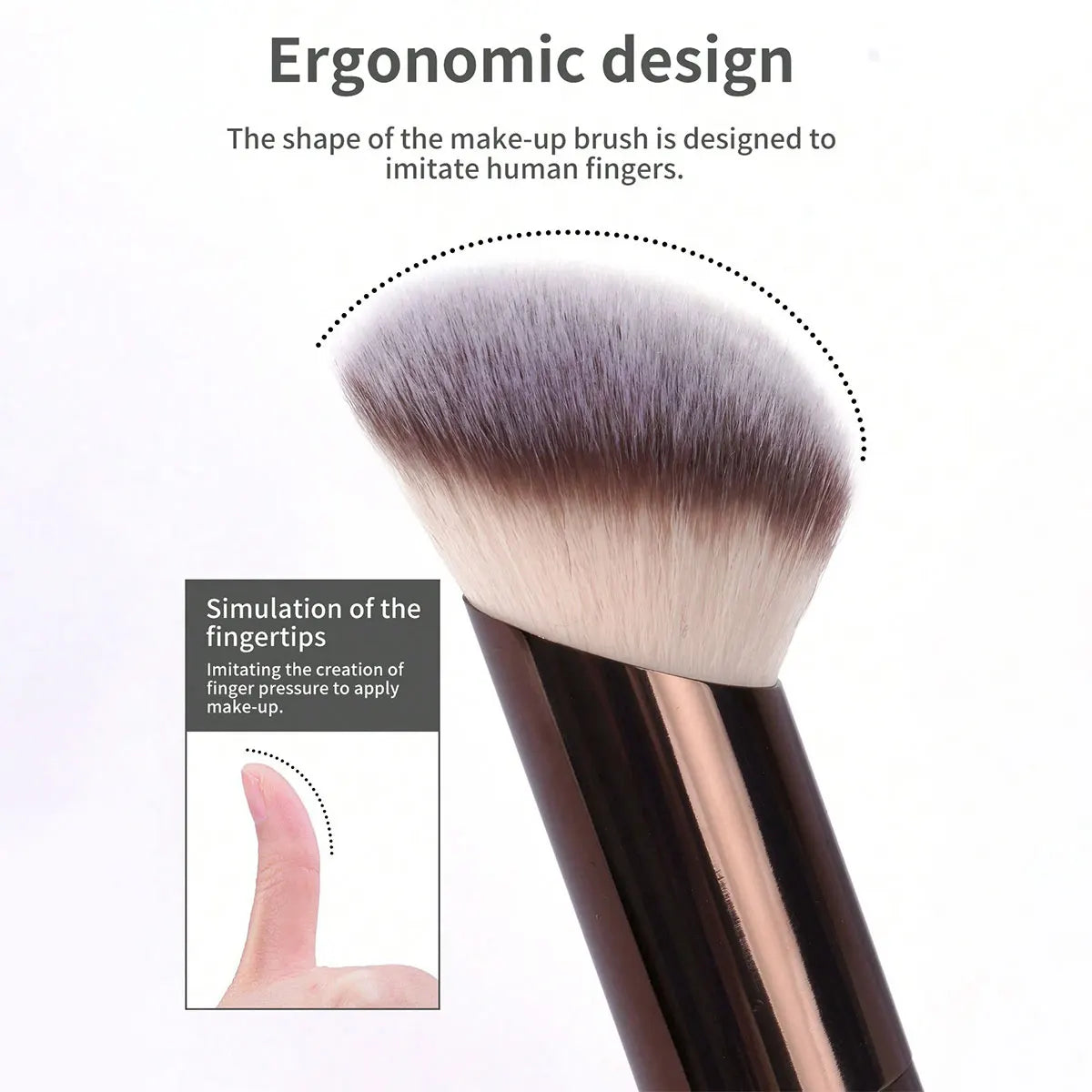 1pc Professional Foundation Brush Set, Beveled Tubular Makeup Brush, Makeup Tools With Soft Fiber For Easy Carrying, Brush For T Beauty World Shop